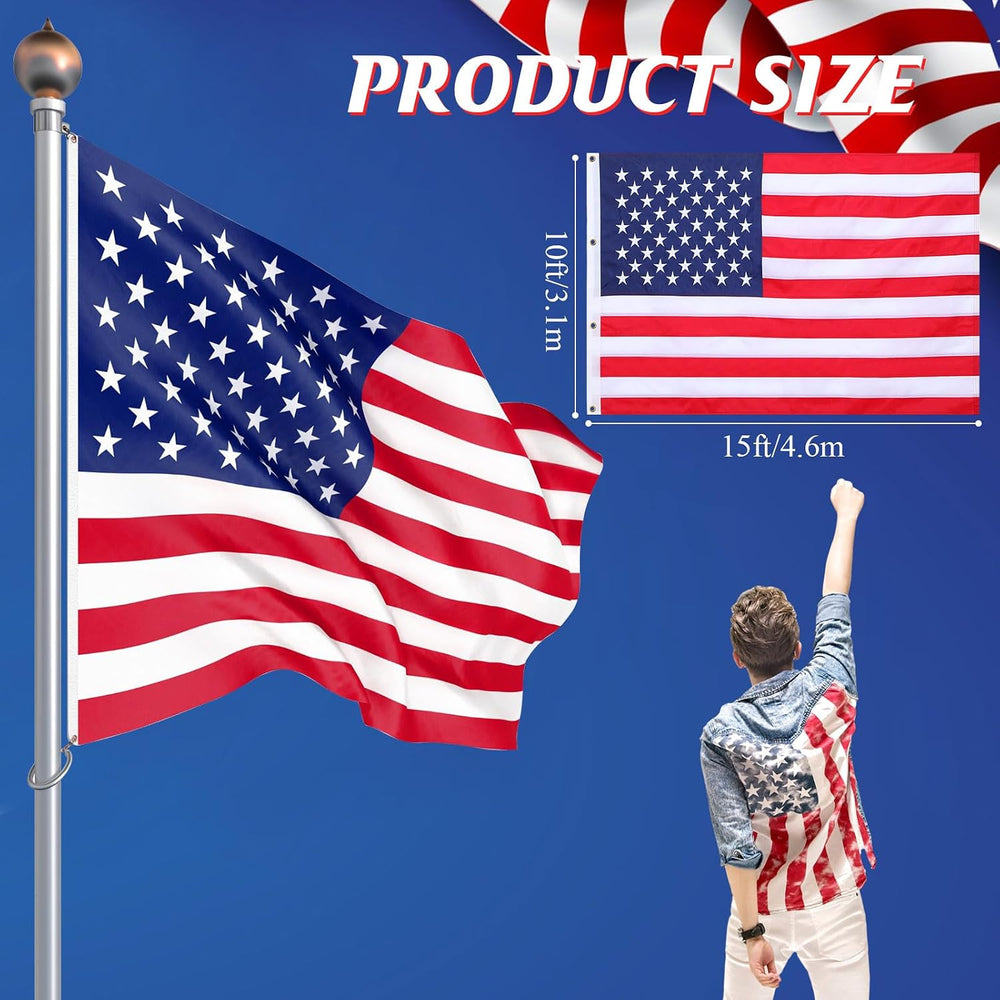 Tradder 10 x 15 ft Large American Flag Outsides Heavy Duty