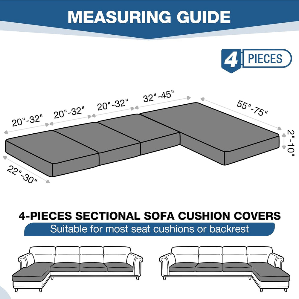 TAOCOCO Sectional Couch Covers Stretch Couch Cushion Covers for Sectional Sof...