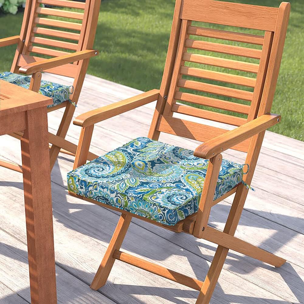 Magpie Fabrics Indoor Outdoor Waterproof Square Chair Cushion, 18" x 18&...