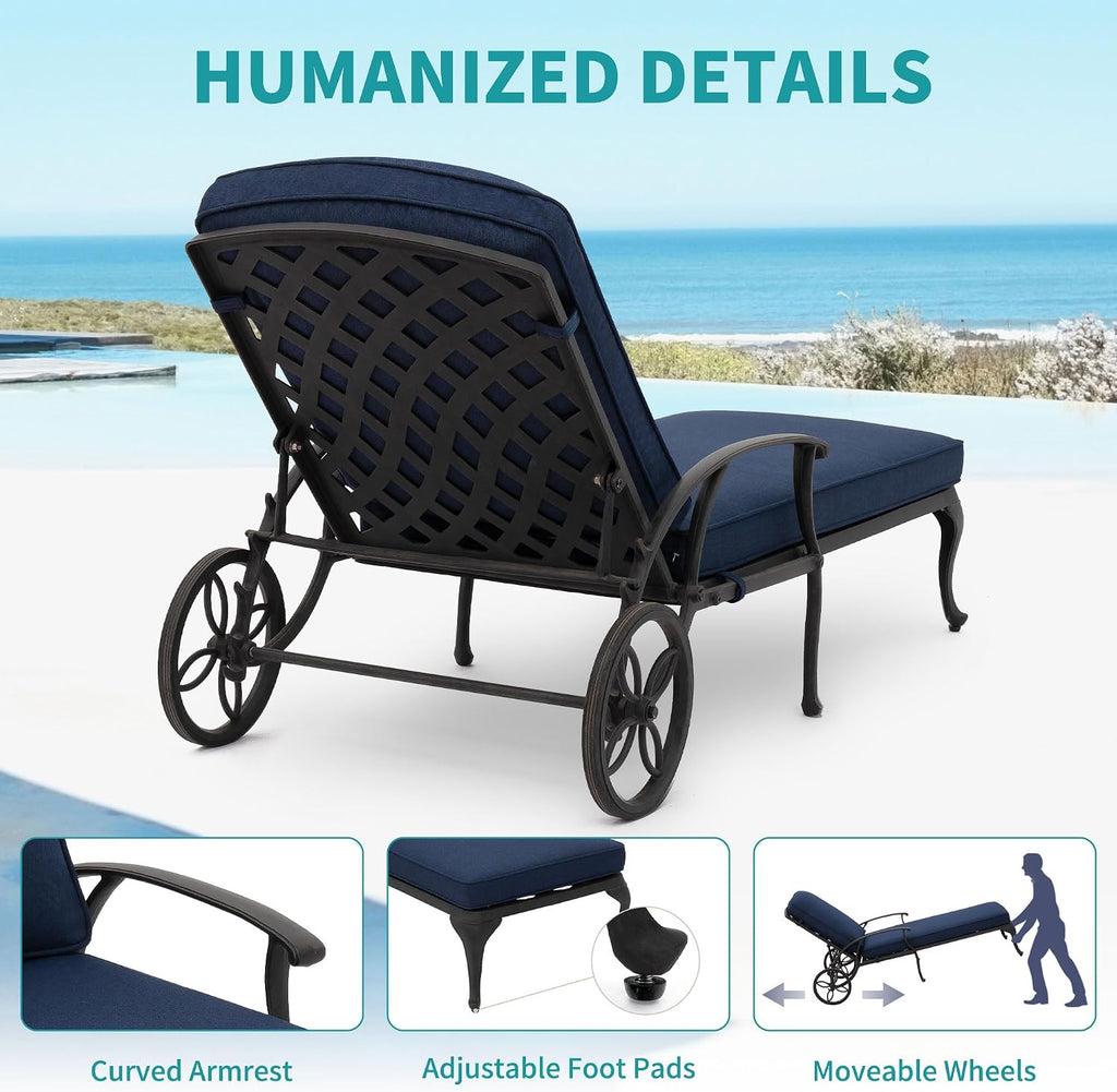 HOMEFUN Outdoor Chaise Lounge Chair Set of 1