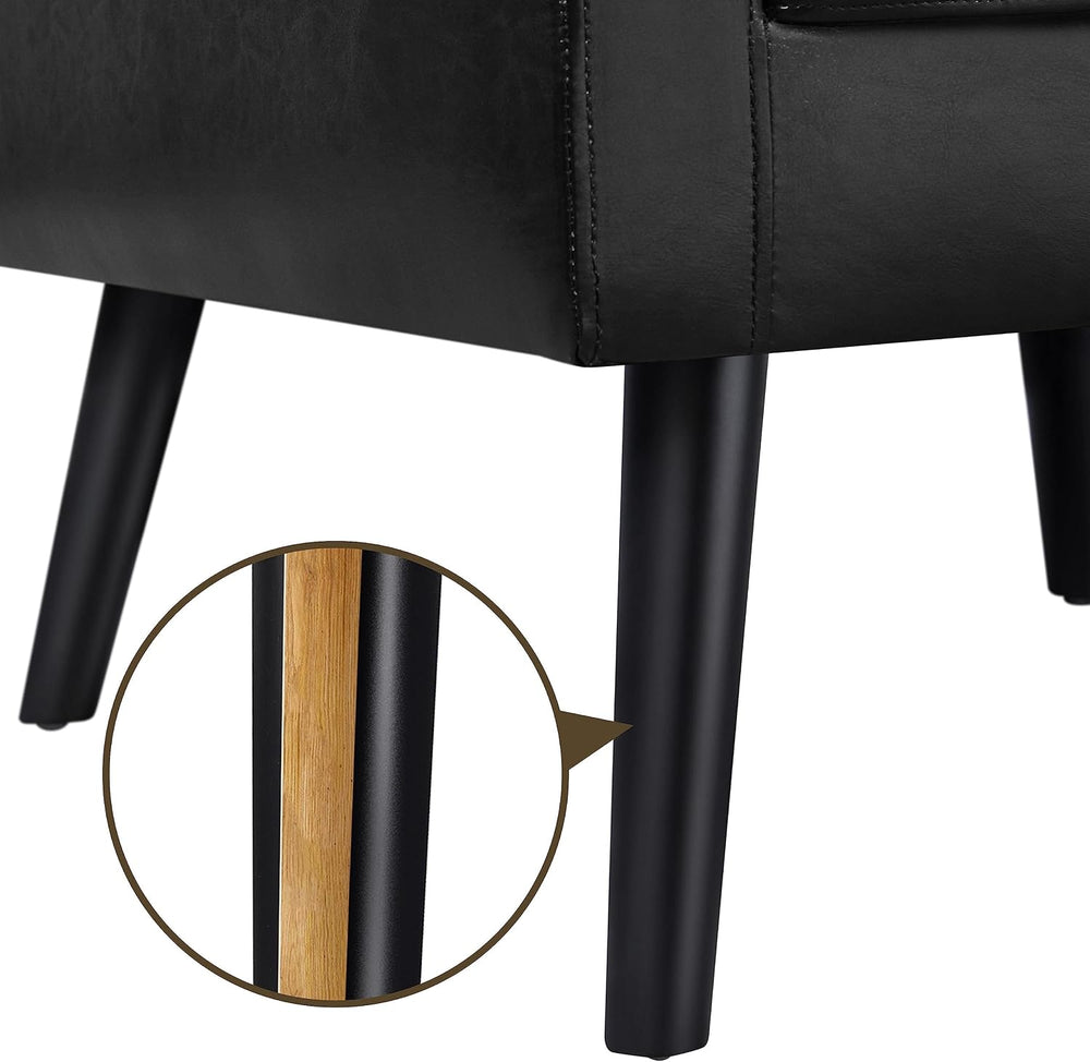 Yaheetech Mid Century Accent Chairs Set of 2 Living Room Chairs Black