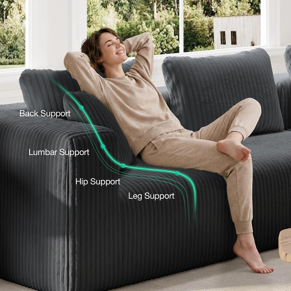Novilla Modular Sectional Sofa, Modern Cloud Sectional Couch with Smarts Coil...