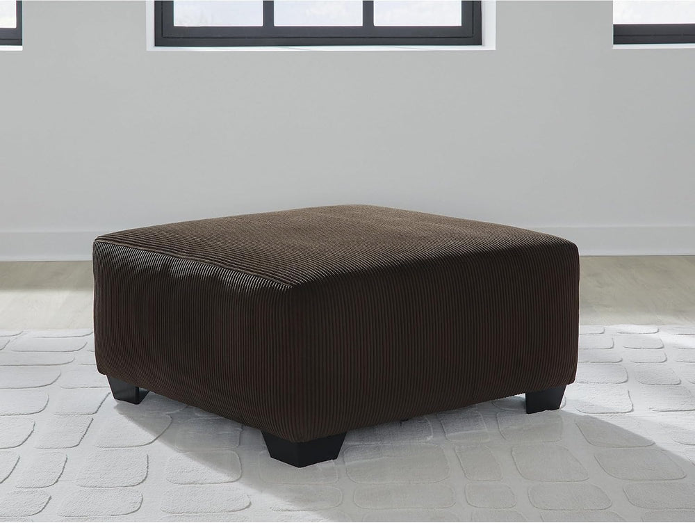 Signature Design by Ashley Oversized Ottoman, Chocolate Brown, Firescrest