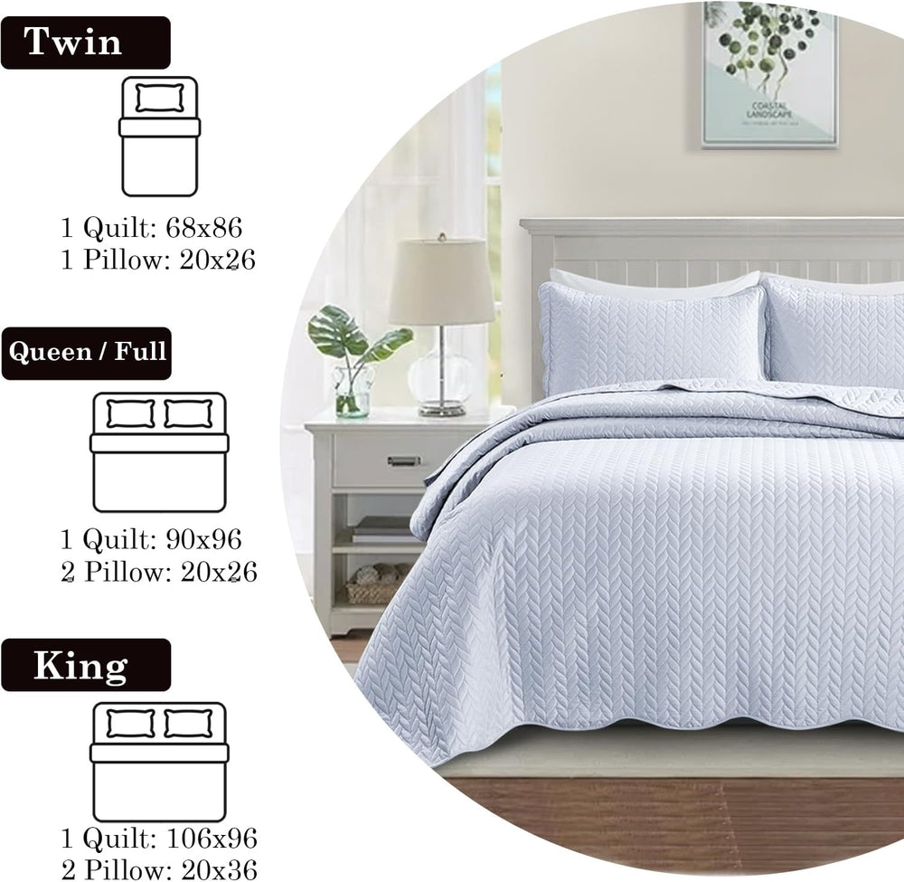 IR Imperial Rooms King Quilt White Leaf 8 Pack for Hotel Guest Bedroom