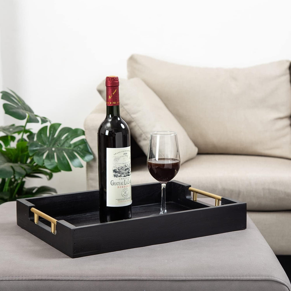 Decorative Coffee Table Ottoman Trays Modern Wood Elegant 16"x12" R...