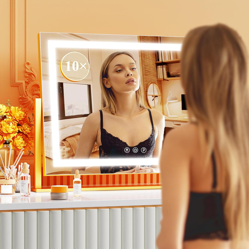 Gvnkvn Lighted Makeup Mirror, 17.3"x13" Hollywood Vanity Mirror wit...