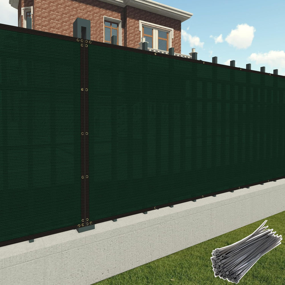 Patio 6 x 20 Fence Privacy Screen Green Commercial Grade Mesh Shade Fabric wi...