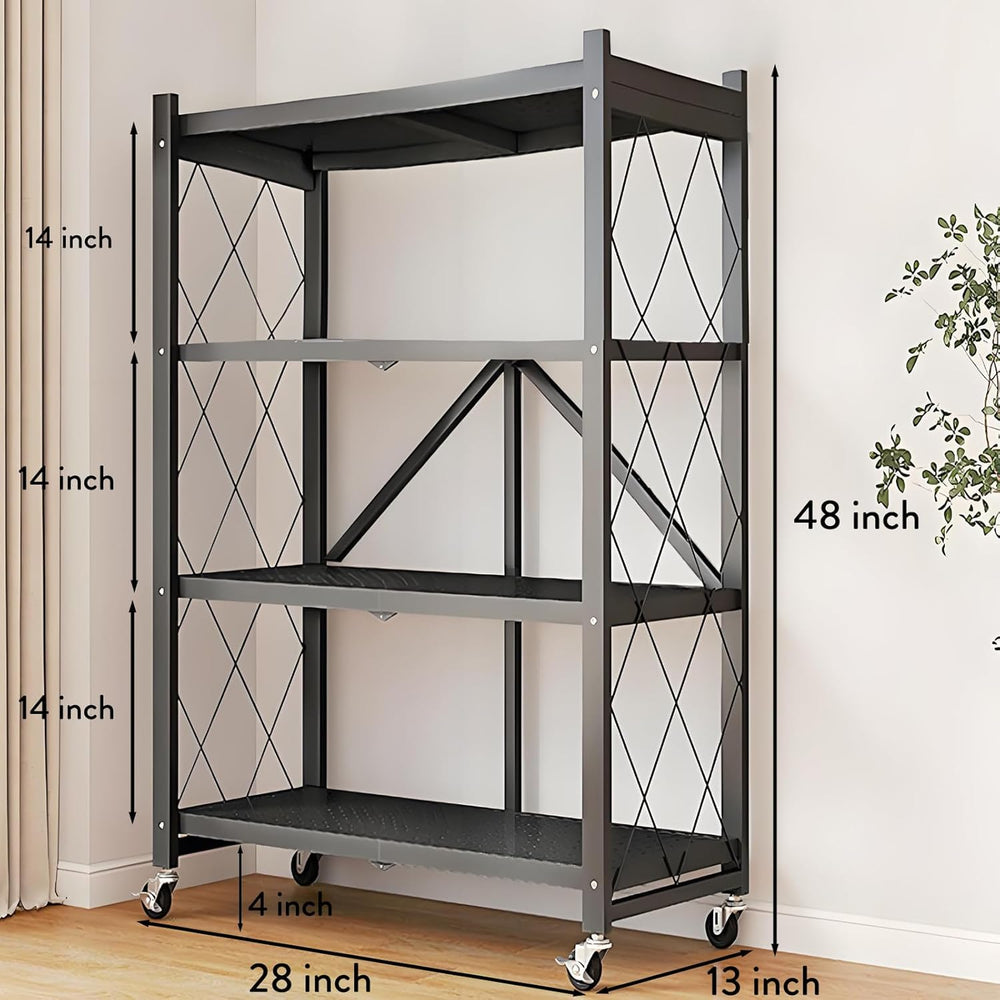 Kitchen Garage Metal Shelves, Storage Shelves Organizer, Foldable Metal Shelv...