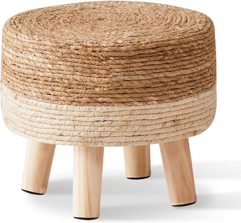 Cpintltr Foot Stool Natural Seagrass Hand Weave Poufs Round Ottoman for Couch...