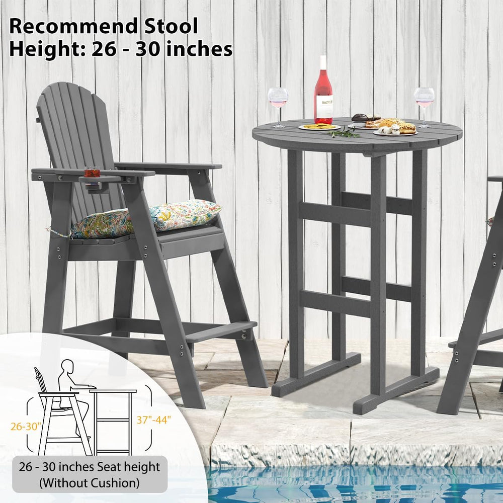 Sundale Outdoor 5 Pieces Adirondack Bar Set, Patio Counter Height Bistro