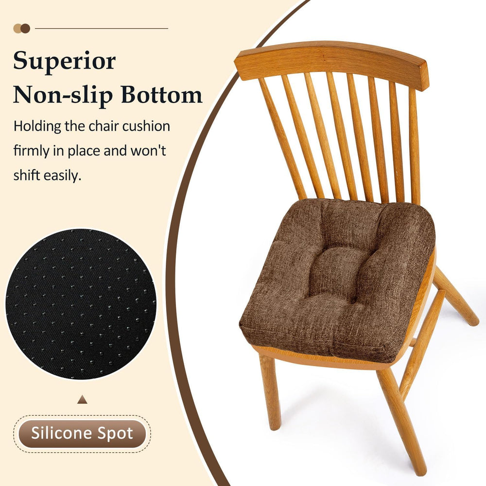 downluxe Chair Cushions for Dining Chairs 4 Pack, Tufted Indoor Chair Pads wi...