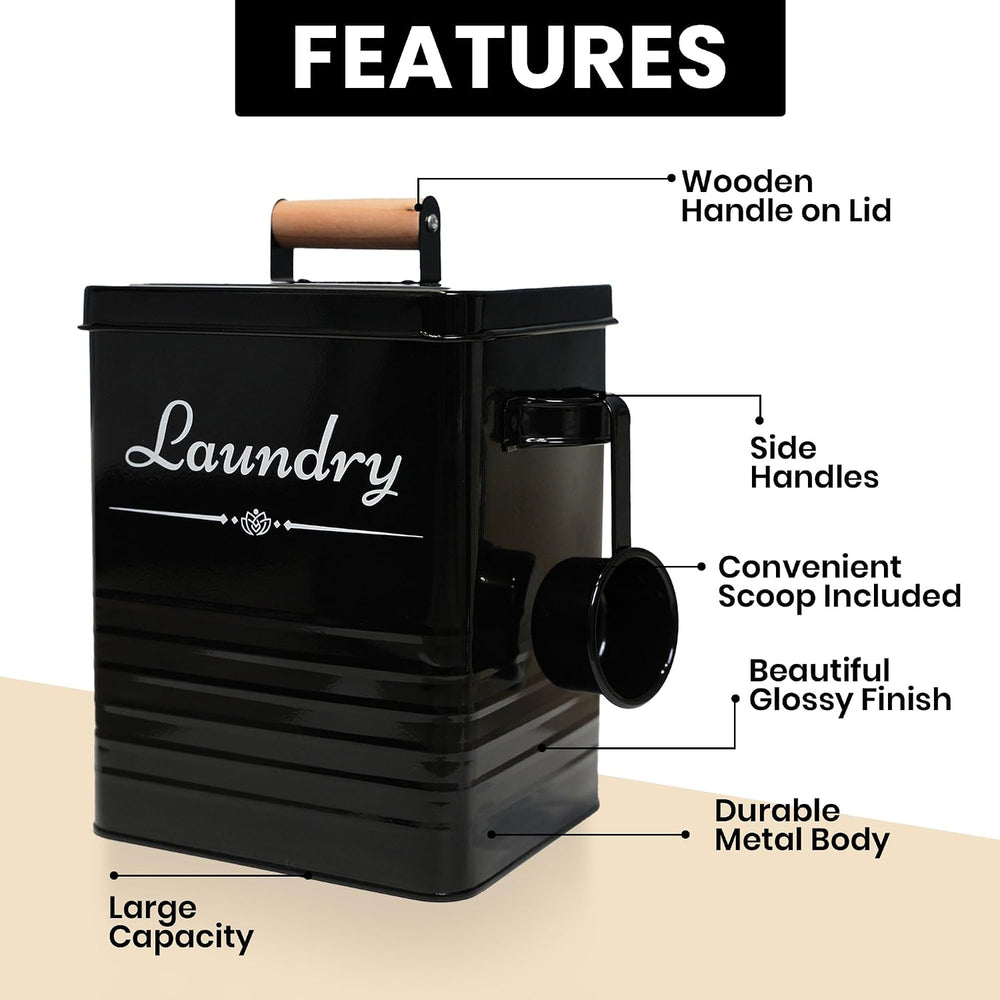Farmhouse Metal Laundry Detergent Pod Container With Dryer Sheet Holder