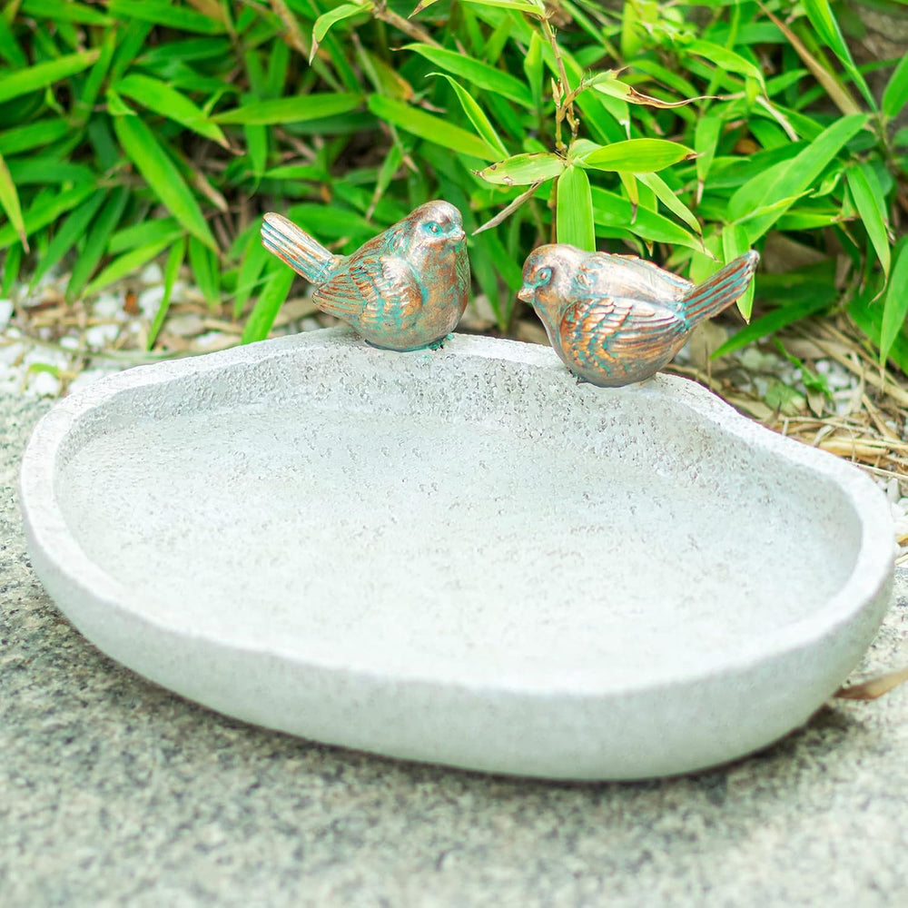 MUMTOP Bird Baths for Outdoor, Resin Garden Ground Birdbath Bowl Yard Decor