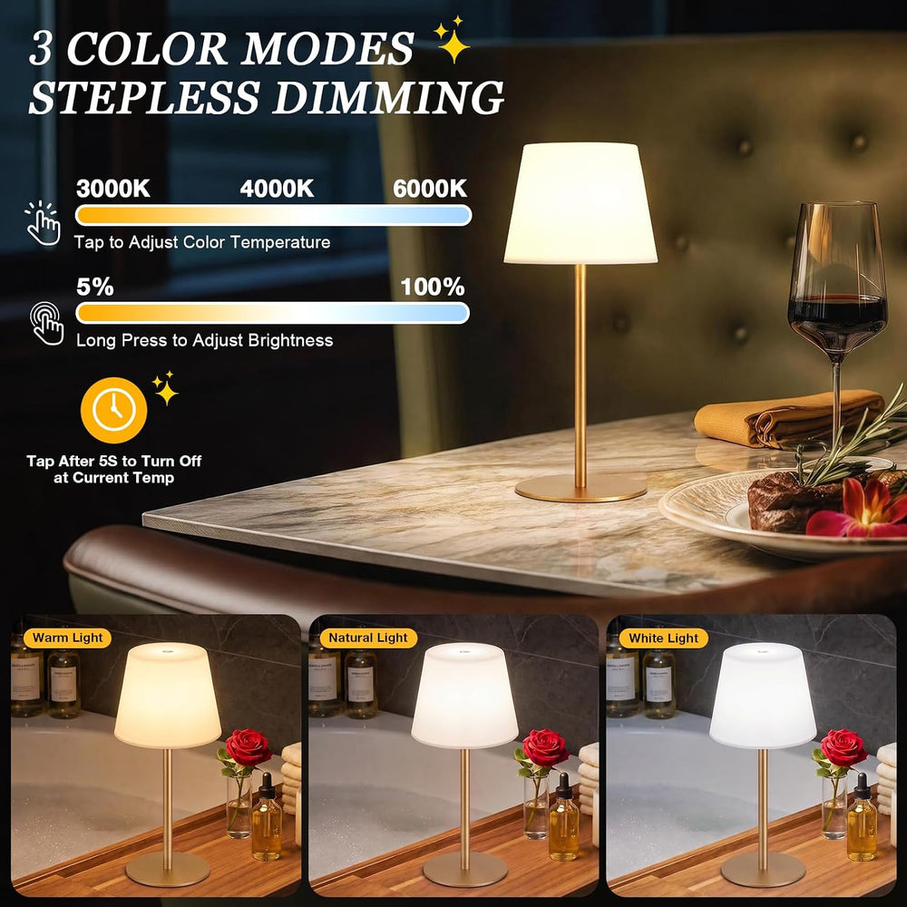 Shower Lamp Rechargeable Waterproof Lamp, Cordless Table Lamp for Bathroom