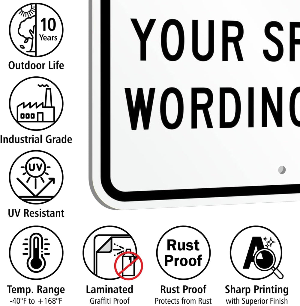 SmartSign 18 x 12 inch Add Any Text - Custom Metal Sign, 63 mil Aluminum, 3M ...
