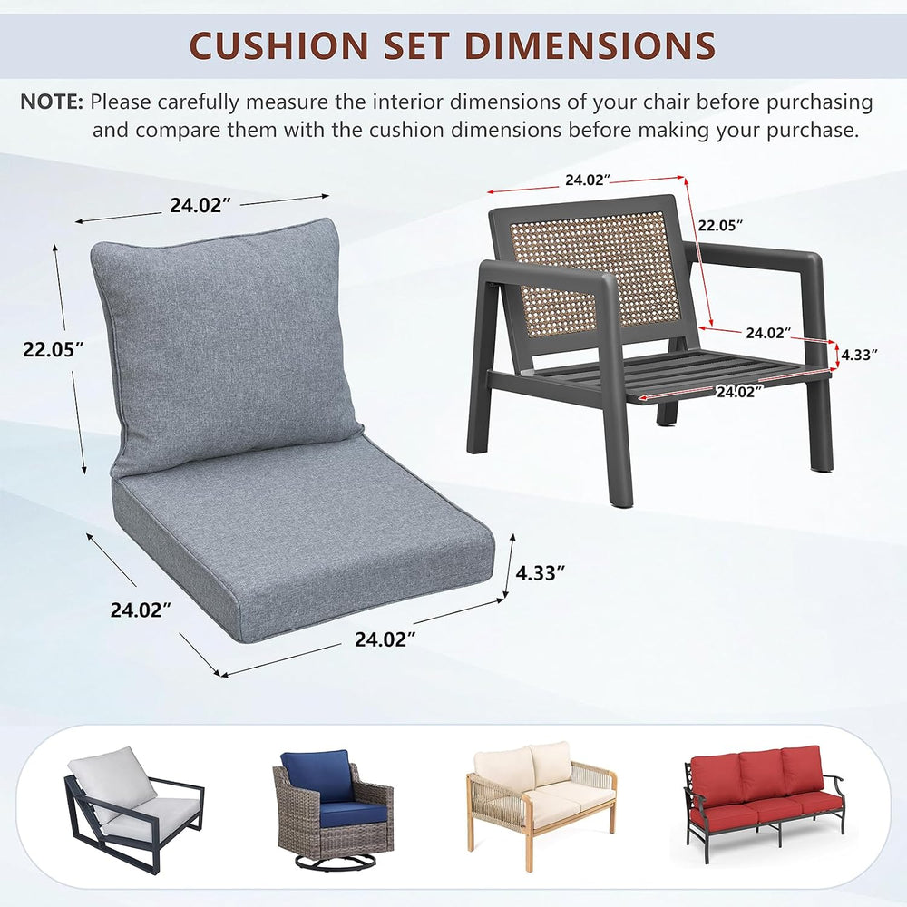 ATR ART TO REAL Outdoor Chair Cushions, 24 X 24 Inch Outdoor Seat Cushions Wa...