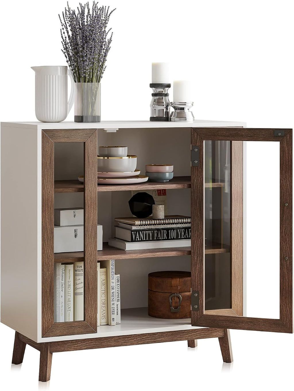 BELLEZE 31" Storage Cabinet-Brown