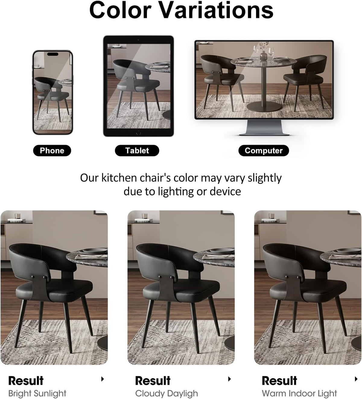 dining chairs set of 6, modern faux leather, package contents