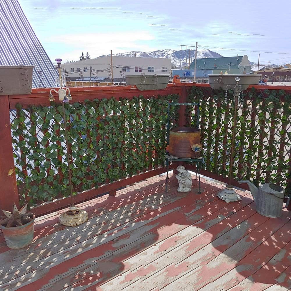 Expandable Fence Privacy Screen for Balcony Patio Outdoor,Decorative Faux Ivy...