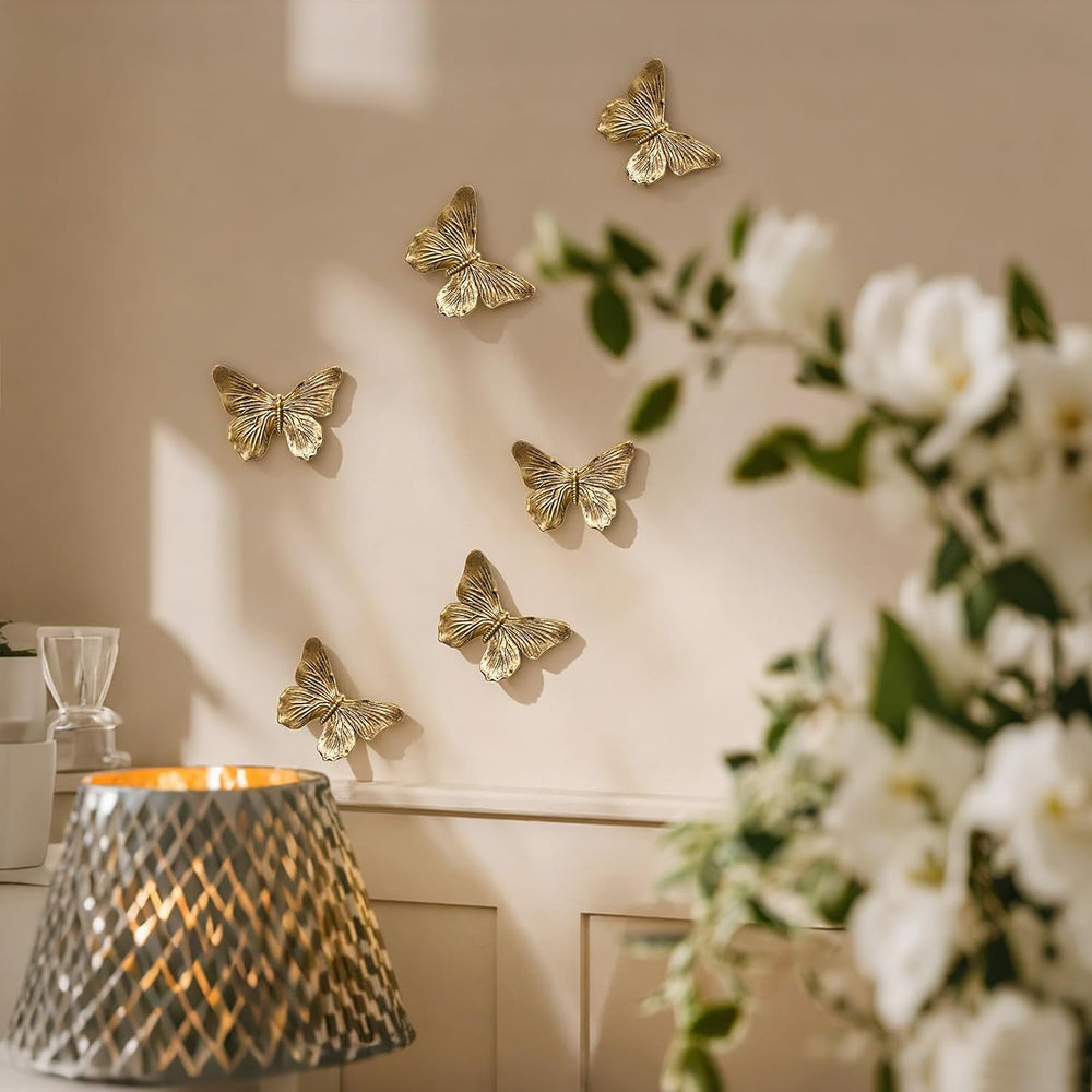 GUSFREUD 3D Butterfly Wall Decor Set – Resin Wall Decor for Living Room, Bedr...