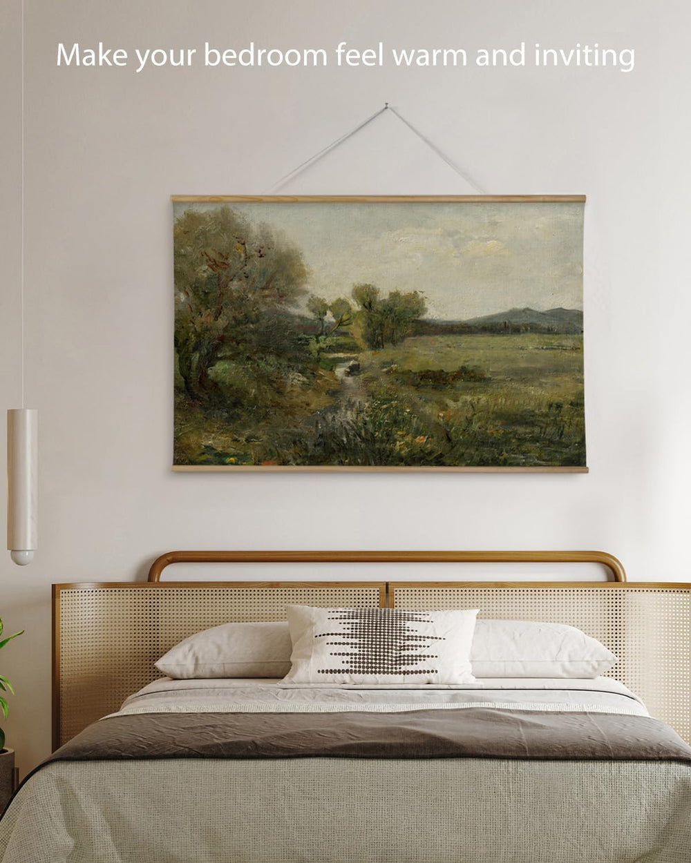 ARPEOTCY Extra Large Framed Wall Art, Creek Forest Landscape Print, 36x54In