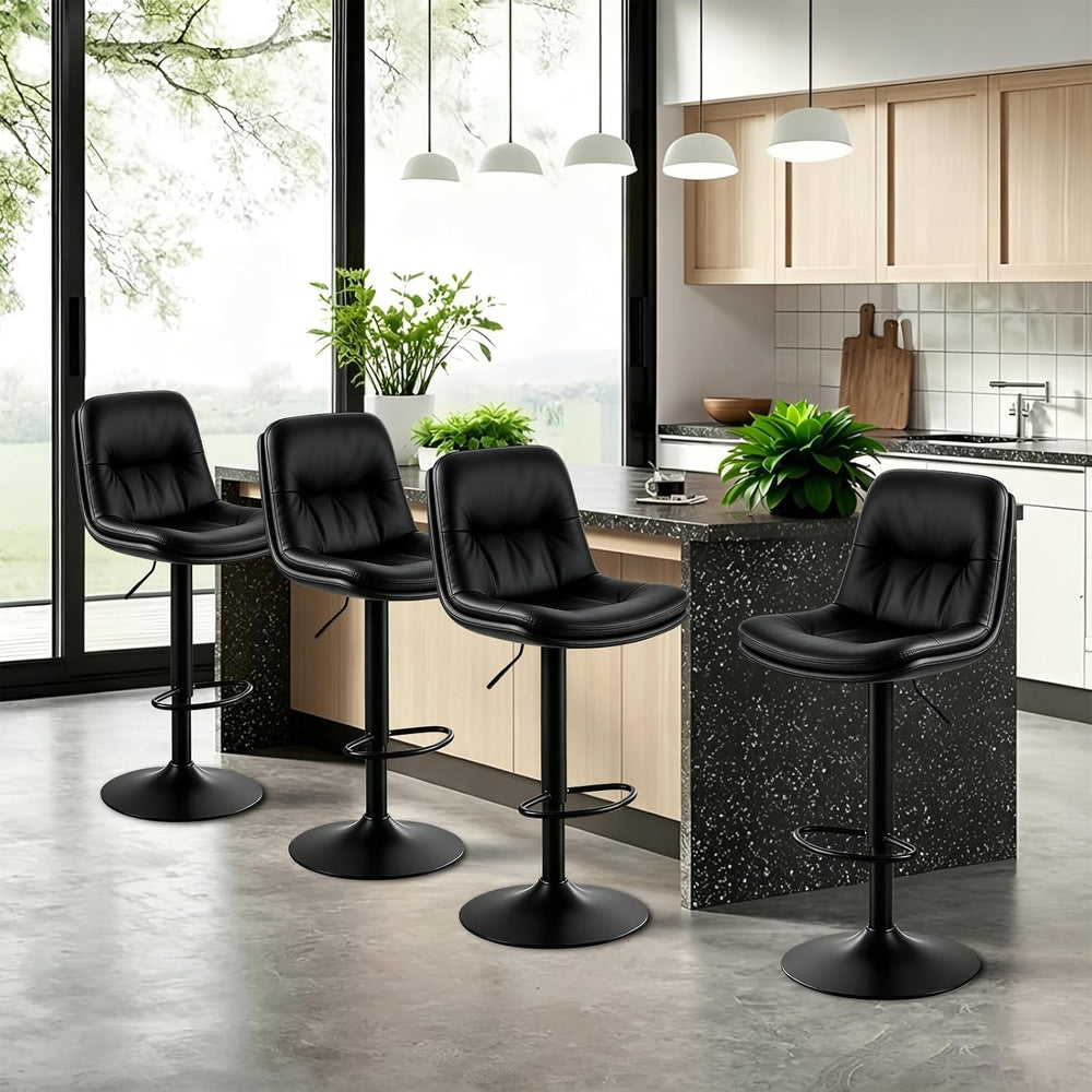 Bar Stools Set of 4 Swivel Adjustable Bar Chairs Counter Height