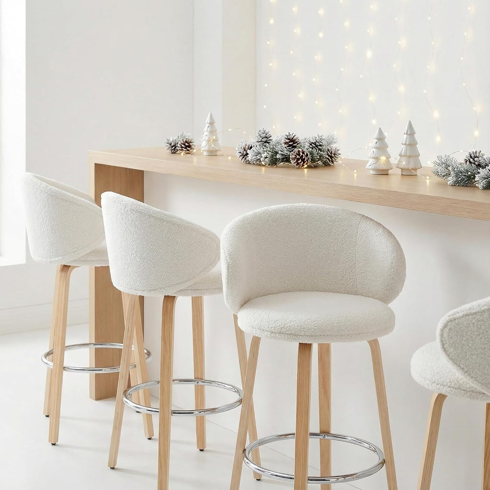 LukeAlon 26" Bar Stools Set of 2, White