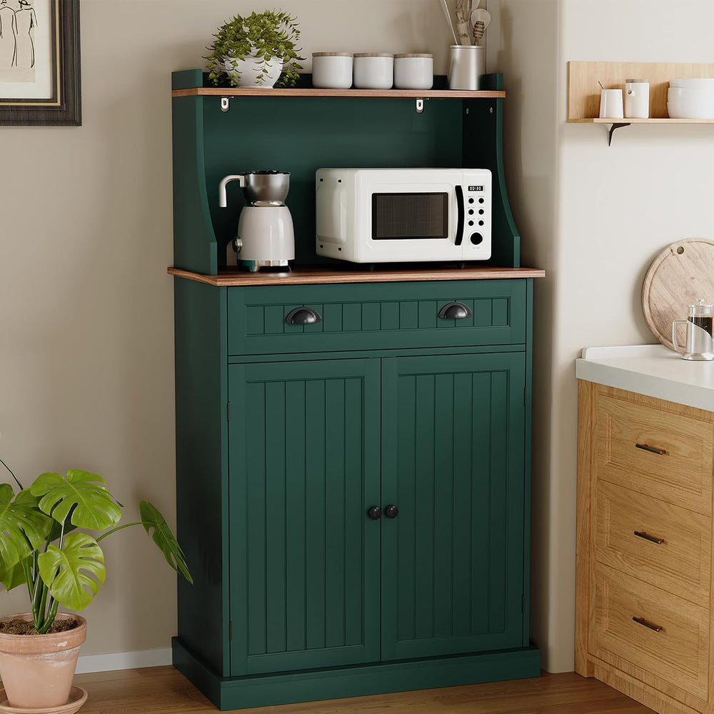 ARTPOWER 54" Microwave Stand with Storage Cabinet, Kitchen Pantry, Green