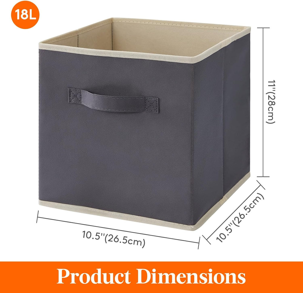Lifewit Storage Cubes, 11 Inch Organizer Bins, 18L Gray, 12 Packs