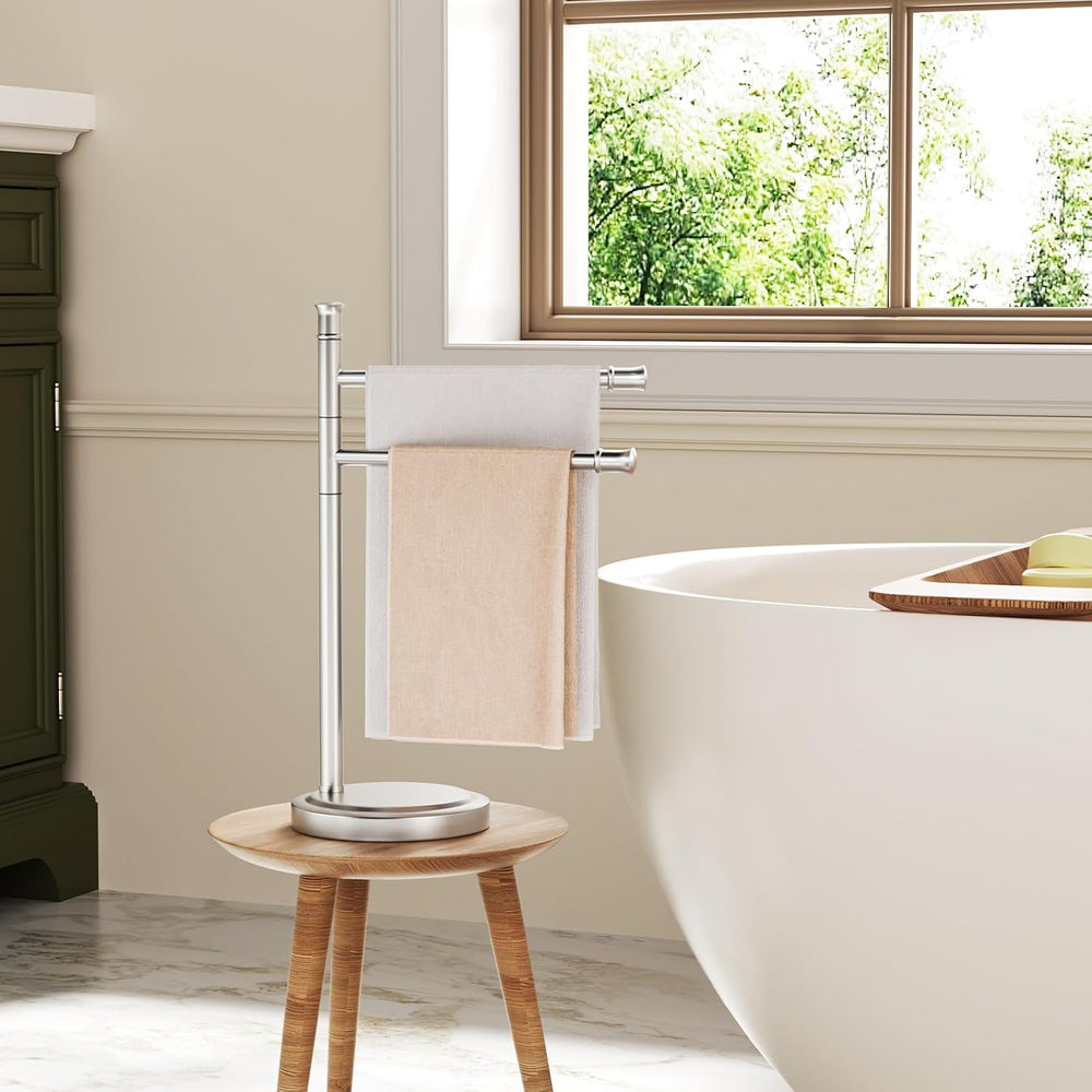 Brushed Nickel Hand Towel Holder Stand Towel Bar Hanger