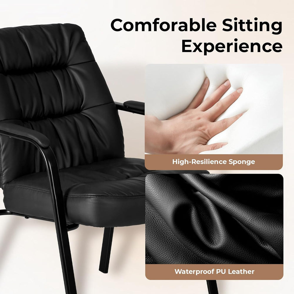 OLIXIS Office Waiting Room Guest Chair Set of 2, 500lbs, Faux Leather