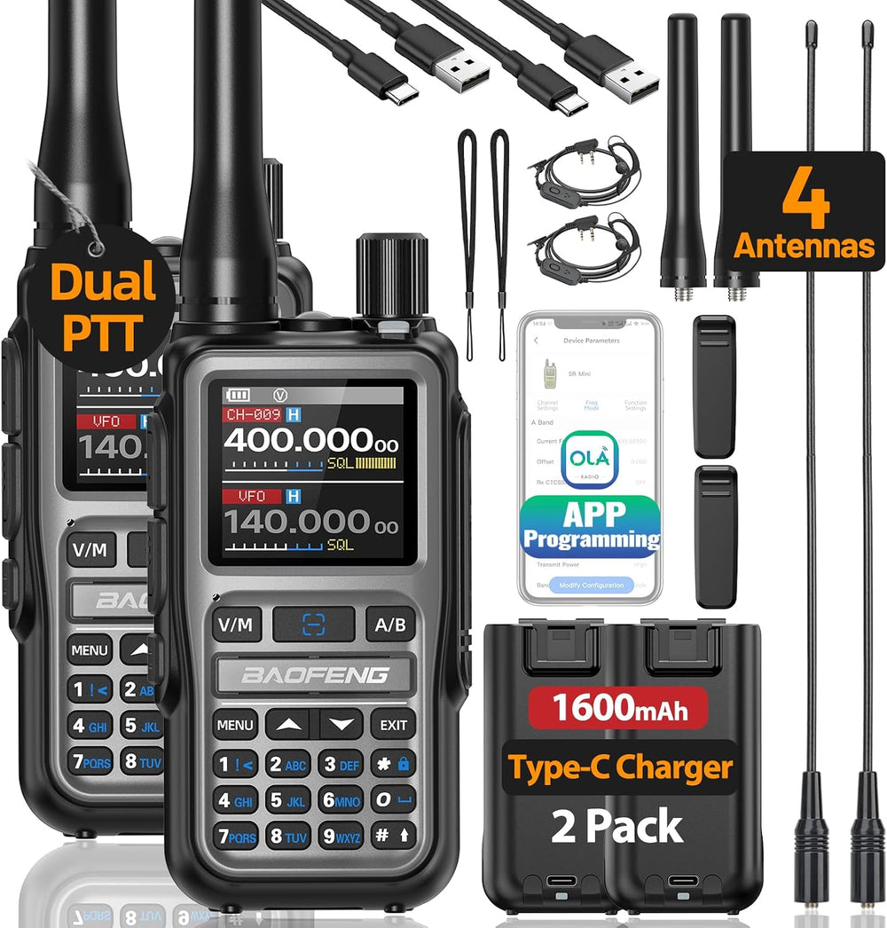 Baofeng Radio UV-5R Mini Ham Radio Long Range Handheld Two Way Radio NOAA Wea...