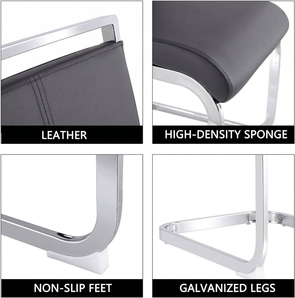 gopop Dining Chairs Set, Kitchen Modern Metal Chairs with Faux Leather Padded...
