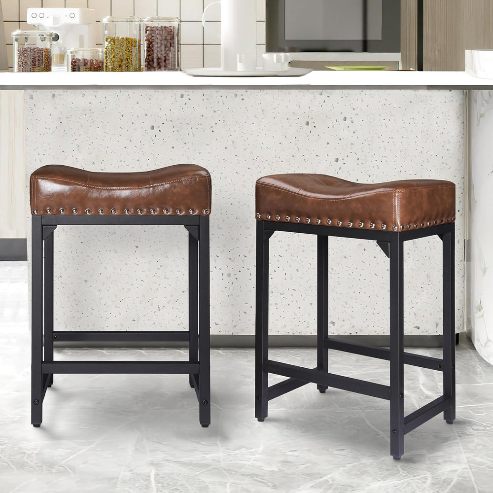 Bar Stools Set of 2, Counter Height Bar Stools for Kitchen Counter, 24 Inch S...