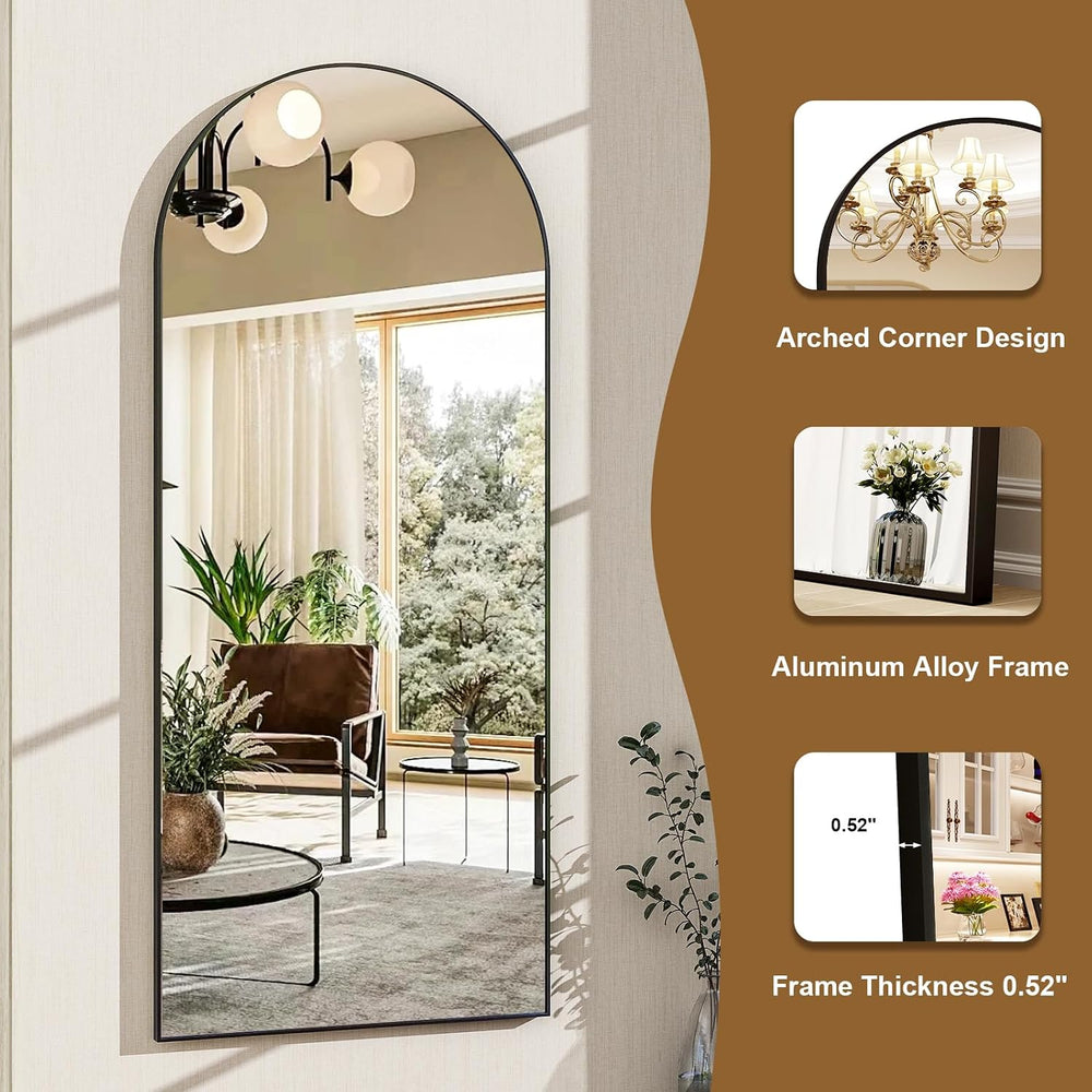 HARRITPURE 56"x21" Arched Full Length Mirror Floor Mirrors
