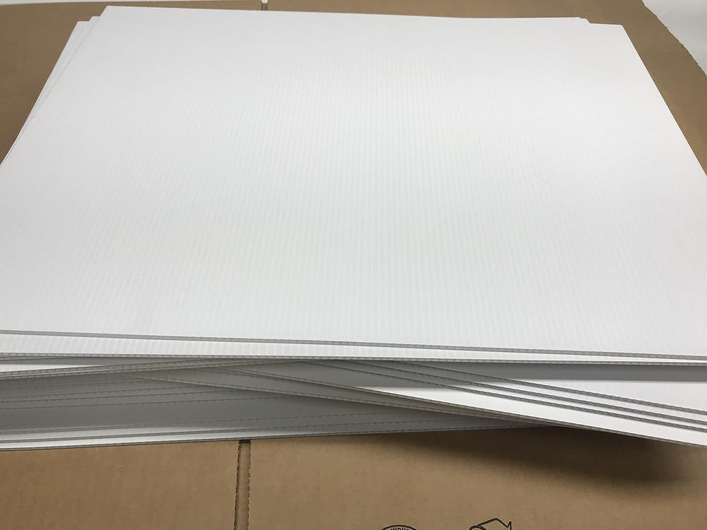 10 Pack, Blank Signs (White) 18 x 24 inch 4mm Corrugated Plastic Sign Board, ...