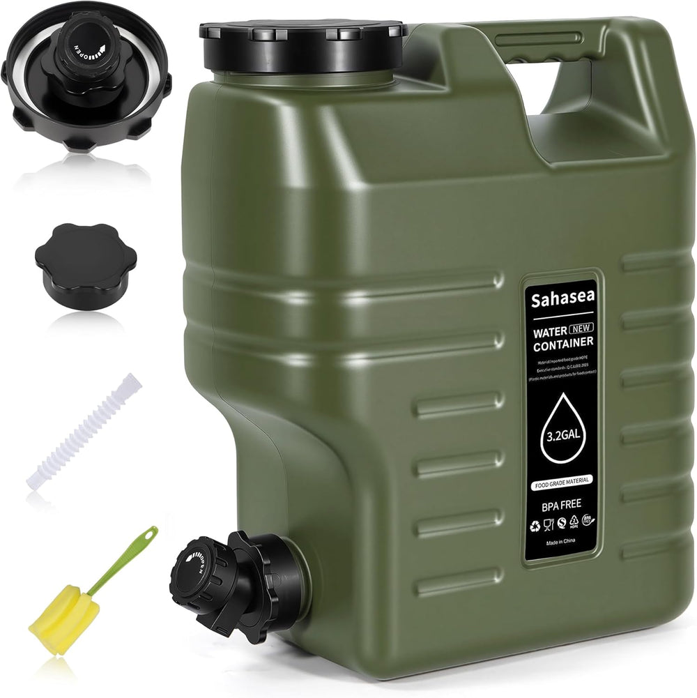 3.2 Gallon Water Jug, Portable Camping Water Jug Dispenser with Spigot, Leak-...