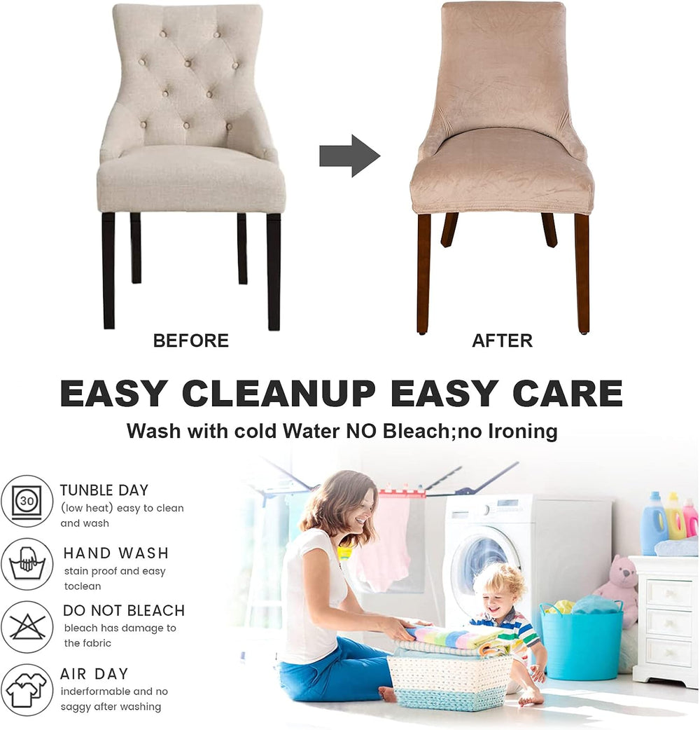 MIFXIN Velvet Wingback Chair Cover Slipcover Stretch Washable Sloping Armchai...
