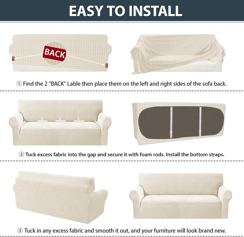 ZNSAYOTX 1 Piece Stretch Chair Slipcover with Arms (34"-44") New-Ho...