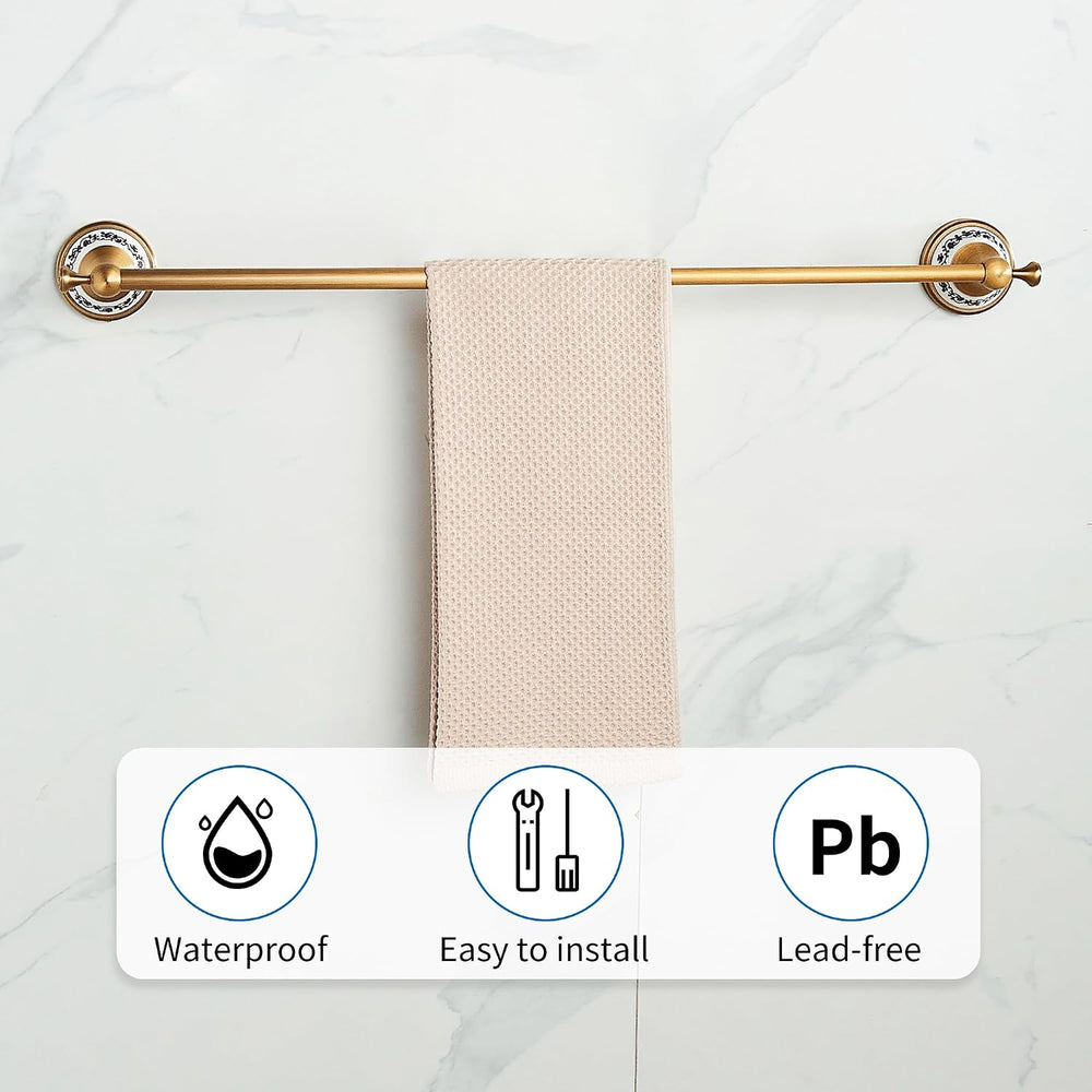 Antique Bronze Brass Towel Bar,Adjustable 15.5 to 27.5 Inch Bath Towel Bar Ra...