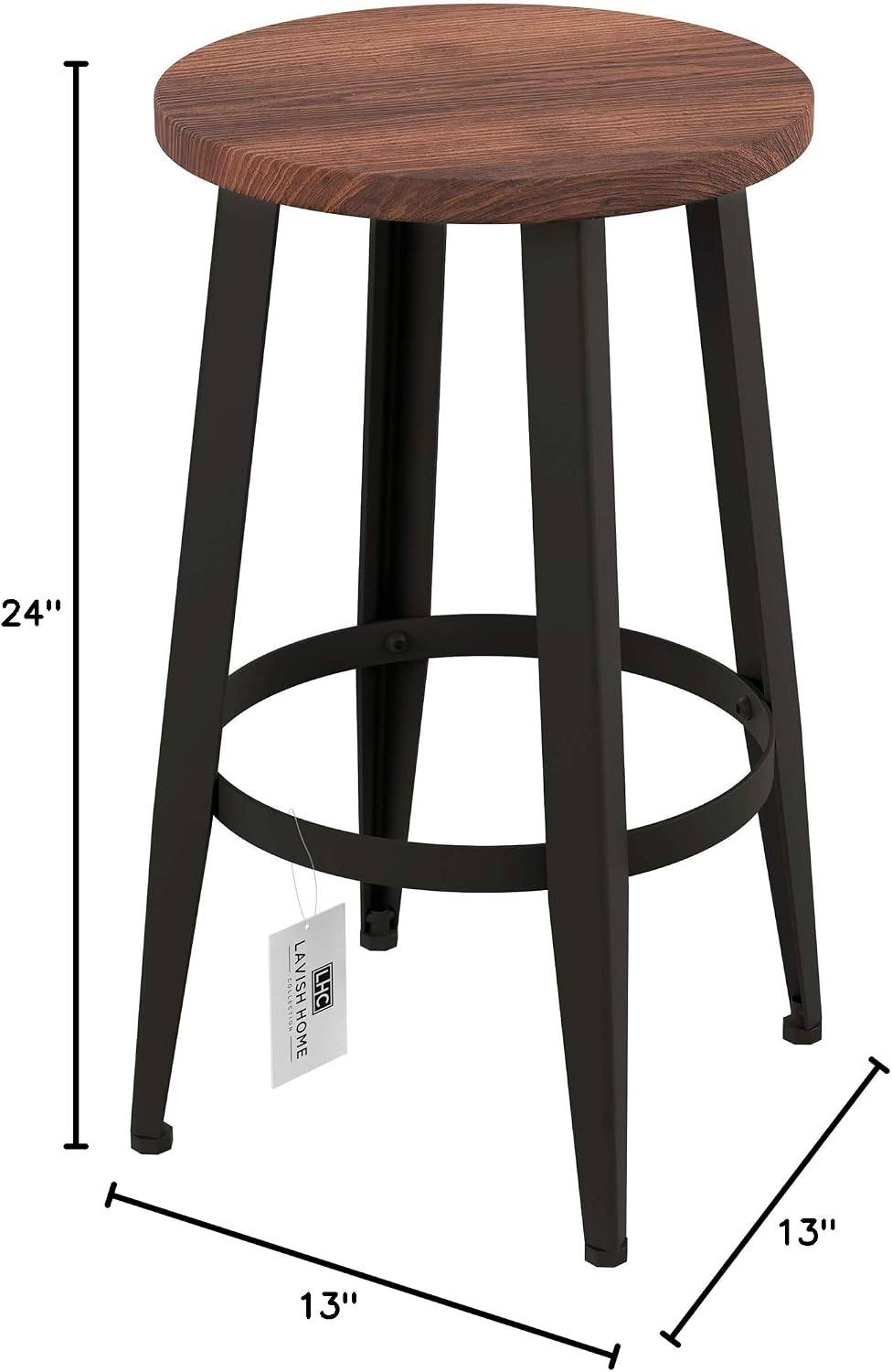 Home Lavish Counter Height Stools-Backless Kitchen or Dining Room Metal Base,...