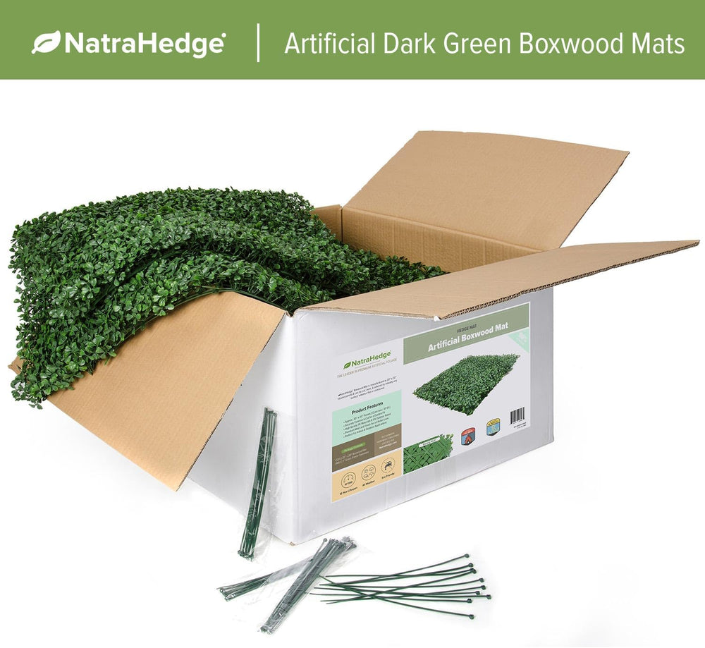 NatraHedge 20"" X20'' (12 Pack) Artificial Green Grass Wall...