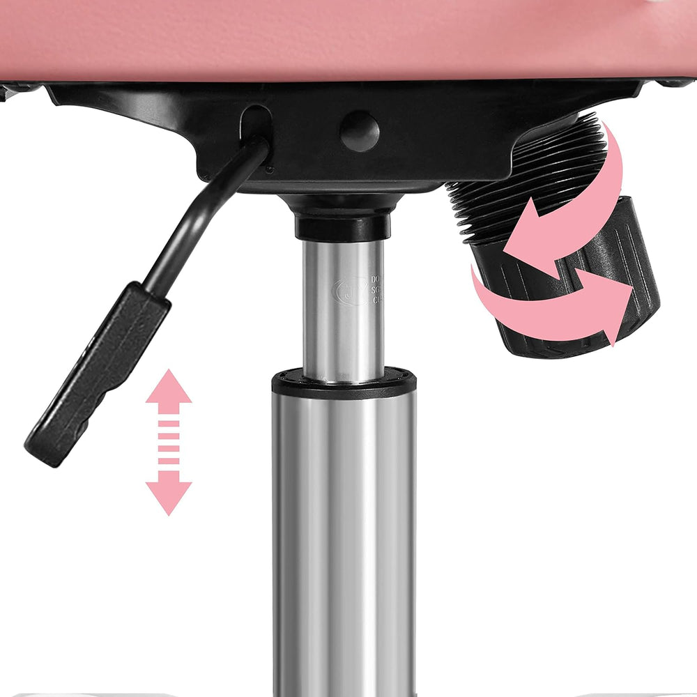 Yaheetech Pink Office Executive Chair PU Leather Swivel Rocking Desk Seat
