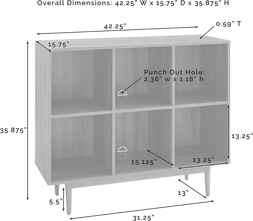 Crosley Furniture Liam 6-Cube Record Storage Bookcase