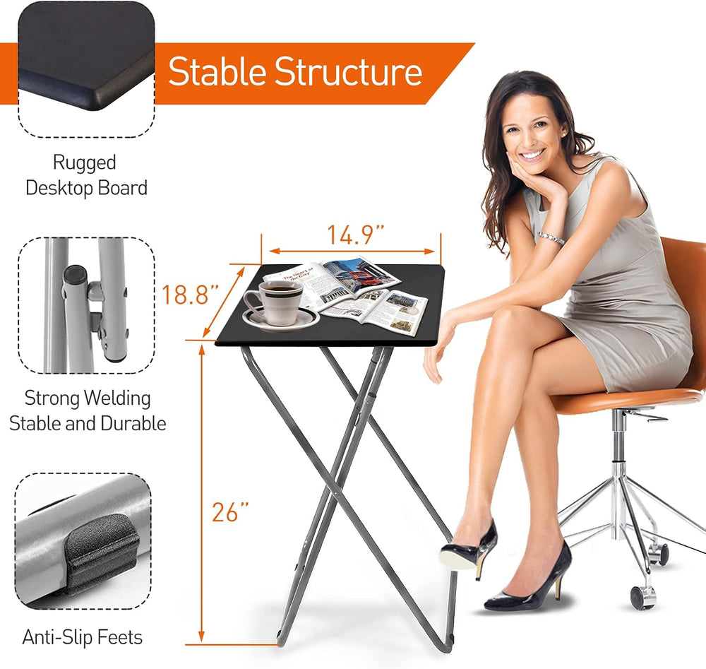 Garden 4 you Folding TV Tray Table,TV Dinner Table with Sturdy MDF Top,Eating...