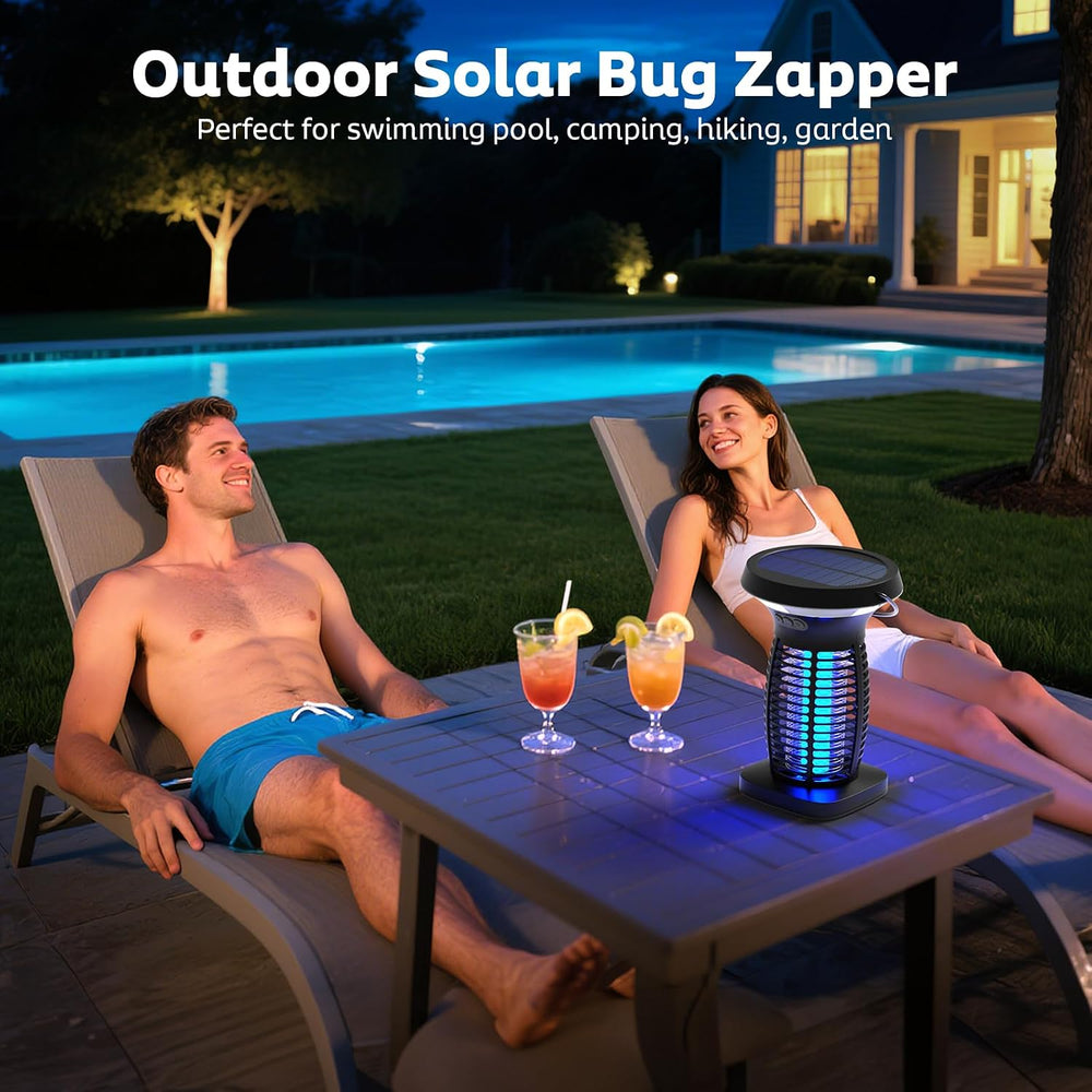 OnBeam Solar Powered Bug Zapper, Outdoor Mosquito Fly Zapper for Patio