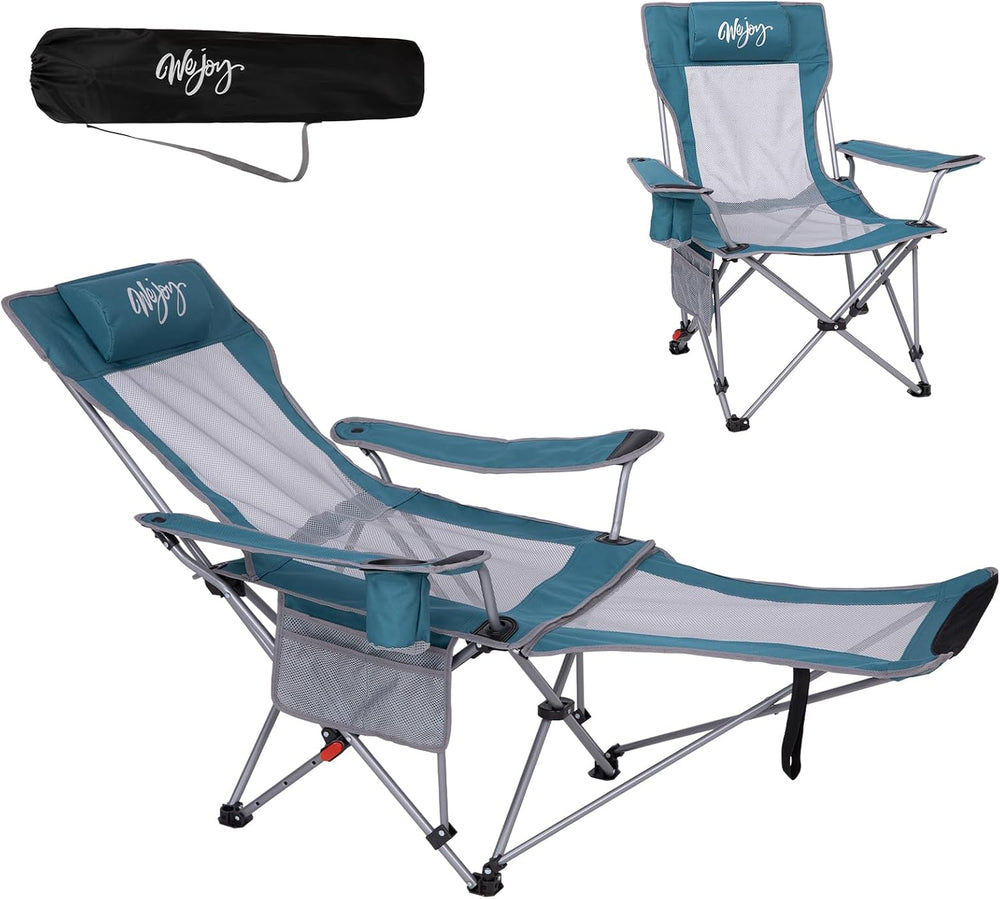 #WEJOY 2-in-1 Reclining Camping Chair with Footrest for Adults