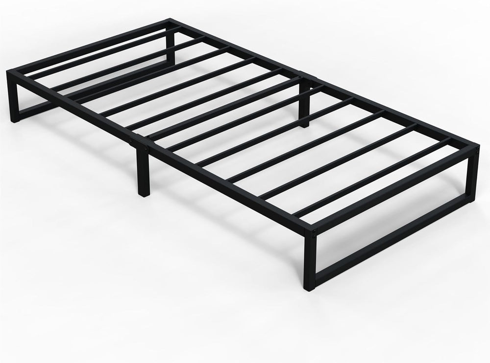 Richwanone 8 Inch Twin Bed Frames Heavy Duty Metal Platform Bed, Black