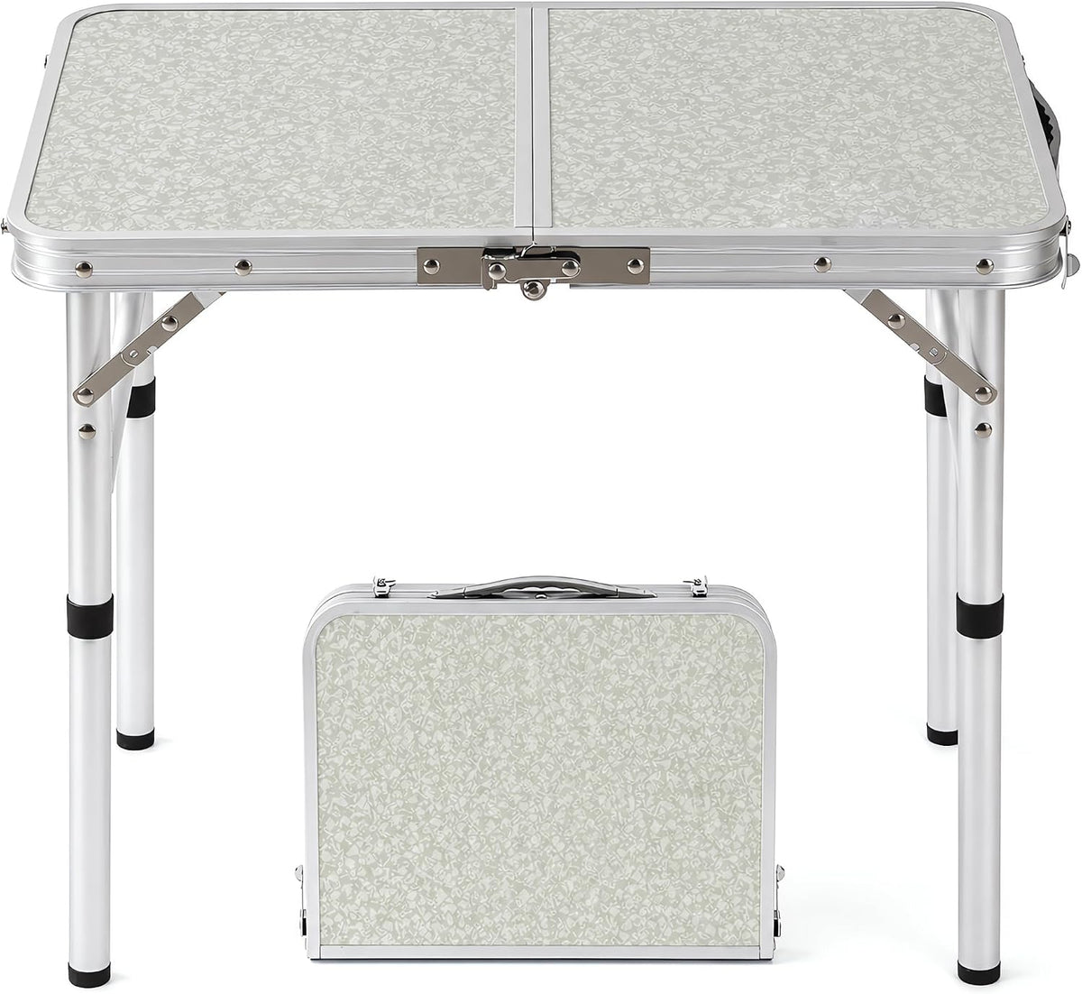 Folding Camp Table Small, 24"Lx 16"W Adjustable Height Small Folding Table