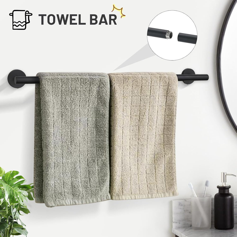 TURS Matte Black 5 Piece Bathroom Hardware Set, SUS304 Stainless Steel Bath T...